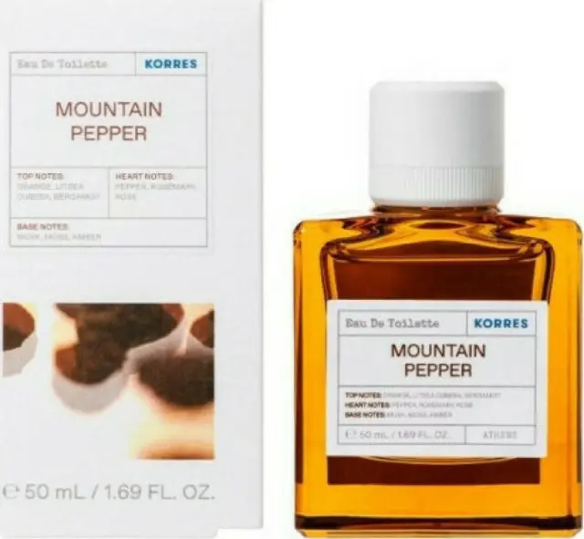 KORRES Eau De Toilette Mountain Pepper Ανδρικό Άρωμα με Νότες από Περγαμόντο, Κορίανδρο, Λεβάντα, Λευκό Κέδρο & Μήλο 50ml