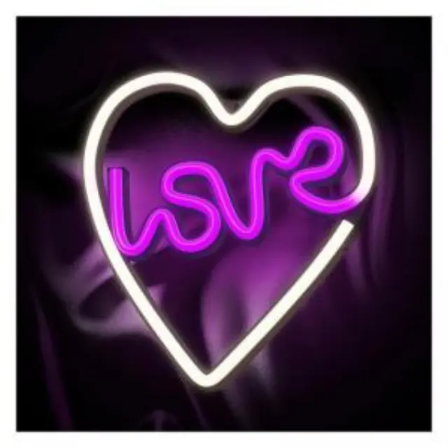 Neon LED Neolia NNE02 LOVE HEART (USB & On/Off) Μωβ - Λευκό N64446 3