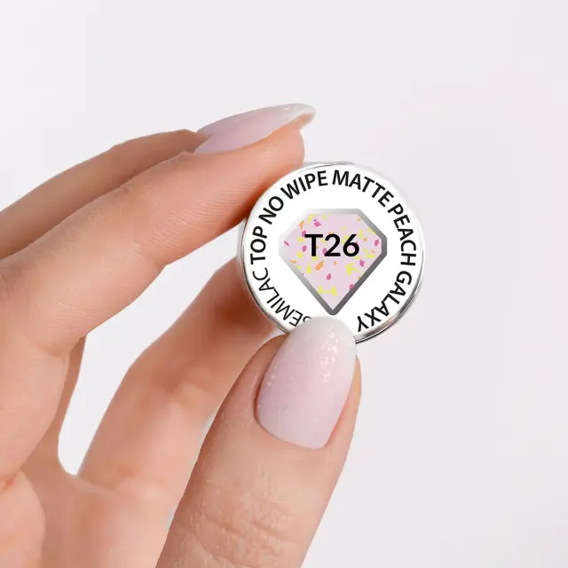 Semilac Top No Wipe Matte Peach Galaxy T26 7ml 2