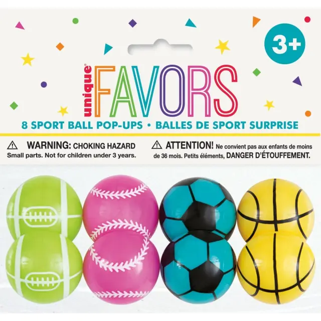 Τρελομπαλάκια Bounce Balls Sport - 4 εκ / 8 τεμ.