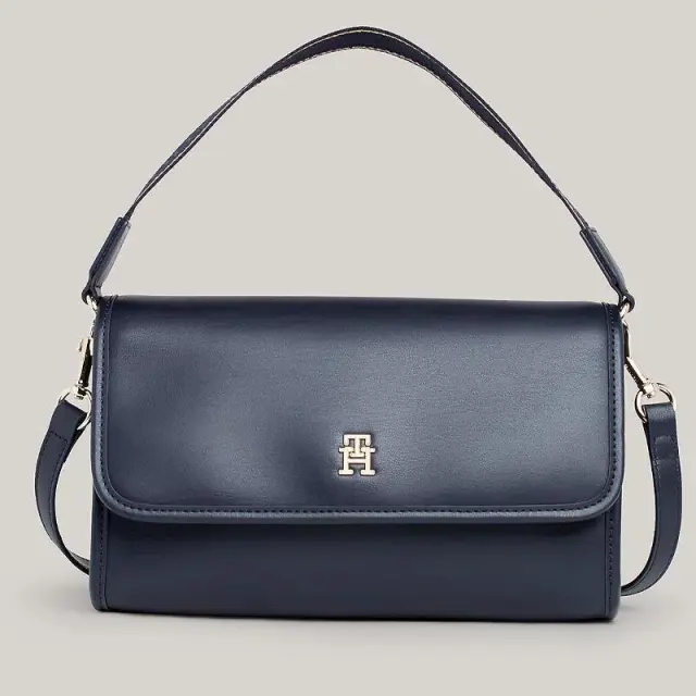 Tommy Hilfiger - Γυναικεία Τσάντα Th Monotype Shoulder Bag AW0AW16162-DW6 Μπλε Σκούρο