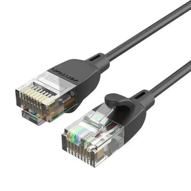 VENTION Cat.6A UTP Patch Cable 1M Black Slim Type (IBIBF) (VENIBIBF)
