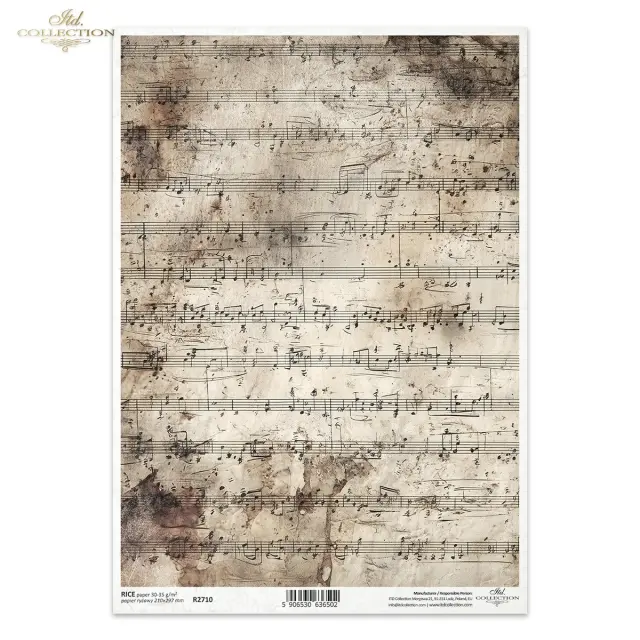 Ριζόχαρτο ντεκουπάζ ITD, 21x29cm, Vintage παρτιτούρα, R2710