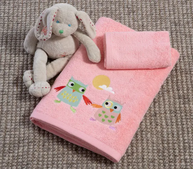 Nef-Nef Homeware Παιδικές Πετσέτες Σετ 2 τεμ. Birds Mania 70x140 Ροζ