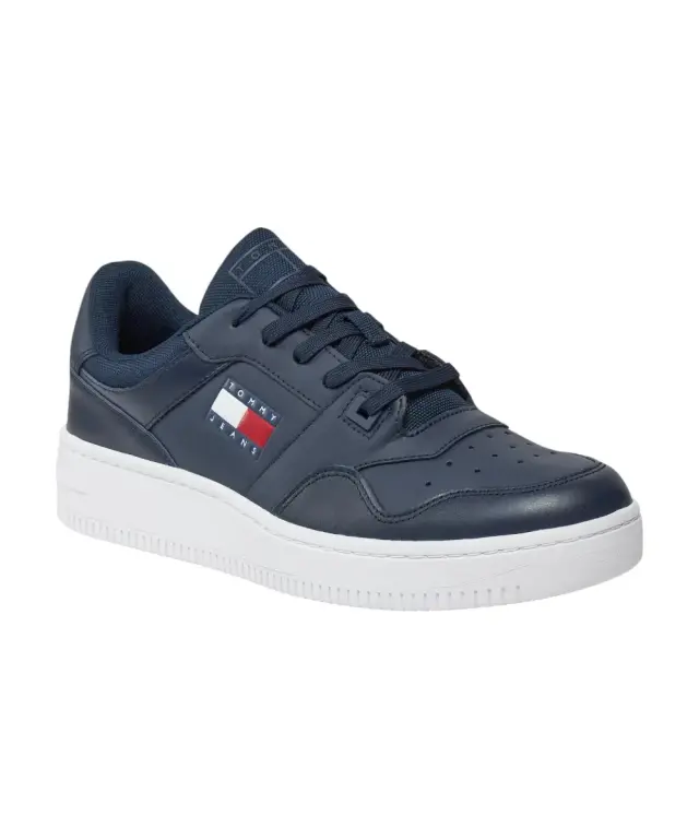 Tommy Hilfiger - Ανδρικά Δερμάτινα Sneakers Tjm Retro Basket Ess EM0EM01395-C1G Μπλε Ναυτικό - 46 3