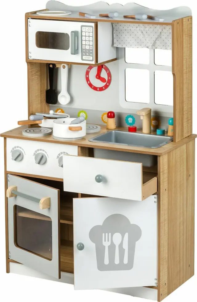 MONI TOYS - Wooden Play kitchen 7253 15 pcs - 3800146221614 2