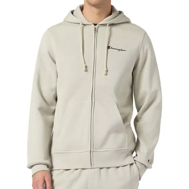 Champion Men's Fleece Full-Zip Small Logo Hoodie Μπεζ 221794-YS152 (Champion)