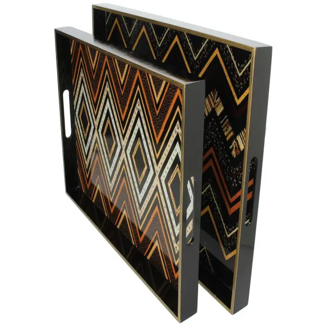 Δίσκος Σερβιρίσματος Φυσικό MDF 50x35x4cm Σετ 2Τμχ 3