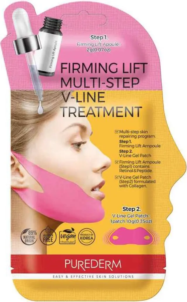 Purederm Firming Lift Multi-Step V-Line Treatment Facial Treatment Μάσκα Προσώπου Για Σύσφιξη 12g