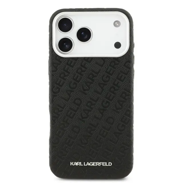 Karl Lagerfeld Grained PU Repeated Logo MagSafe Case for iPhone 17 Pro Max Black 3