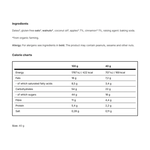 Vilgain BIO Energy Cookie Apple Cinnamon 2