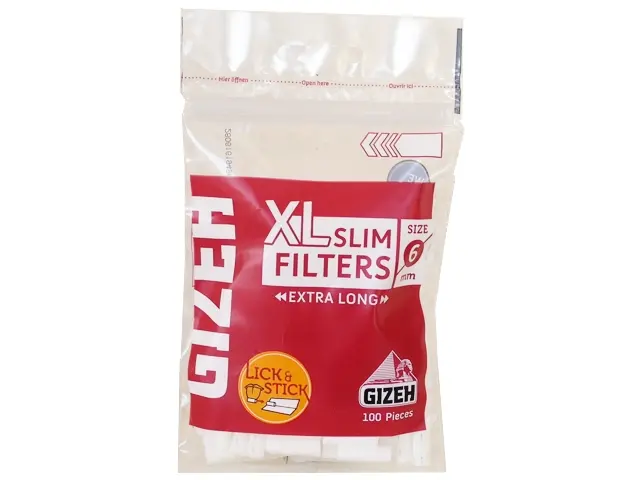Gizeh XL Φιλτράκια Μακρύ Slim σε Σακουλάκι 6mm - 20τεμ. 2