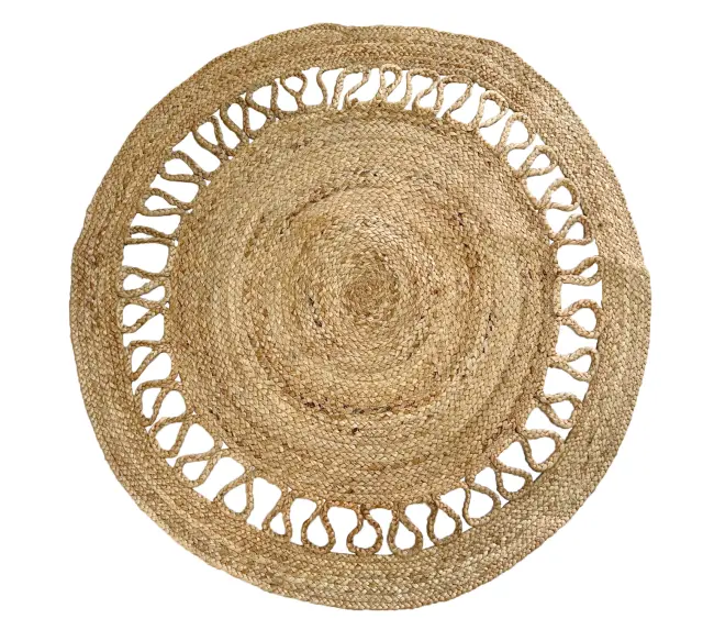 Χαλάκι Καλοκαιρινό Στρογγυλό Φ80 Jute Rugs Viopros Νόρα