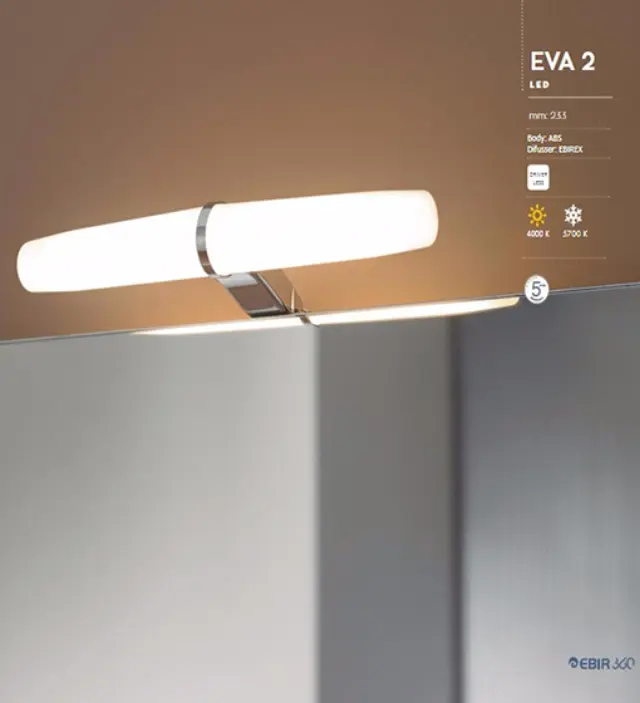 ΦΩΤΙΣΤΙΚΟ ΜΠΑΝΙΟΥ EBIR EVA 2 LED 233MM 6W 4000Κ ΧΡΩΜΙΟ 2