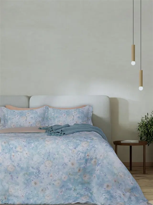 Σετ Σεντόνια Υπέρδιπλα 245x270 Valery Palamaiki VAL103 Light Blue Χωρίς Λάστιχο100% Tencel
