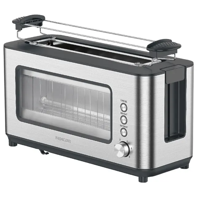 Φρυγανιέρα Sencor STS 4050SS 1200W με Μεγάλη Υποδοχή Ασημί