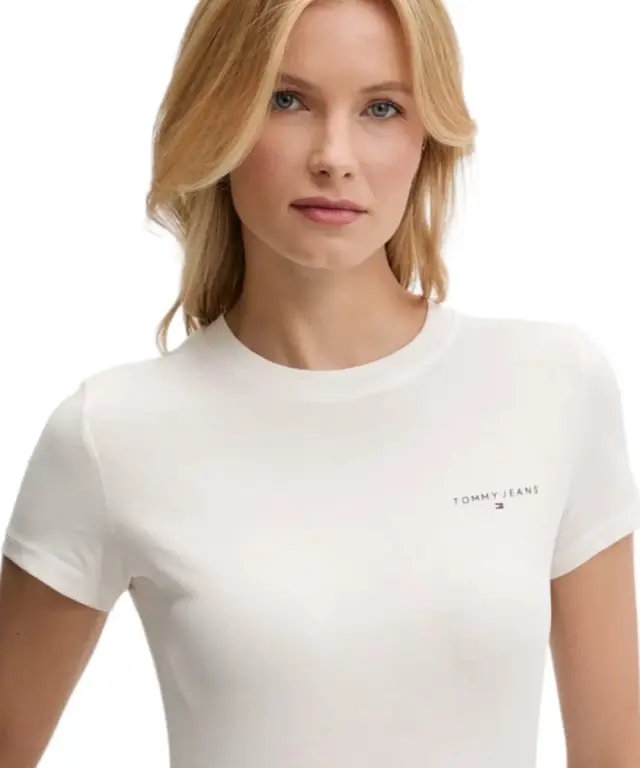 Tommy Hilfiger - Γυναικείο T-shirt Linear Slim Fit DW0DW21164-YBH Λευκό 3