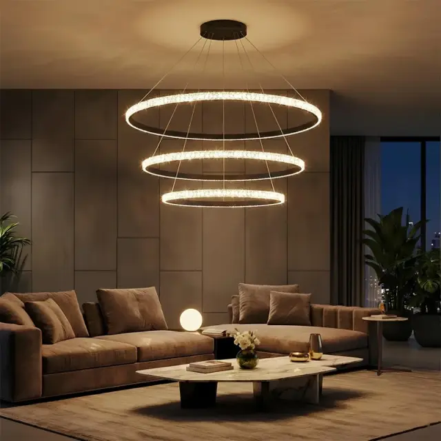 DIAMOND Κρεμαστό Φωτιστικό Οροφής LED 150W CCT με Χειριστήριο Μαύρο KLV-101-0241