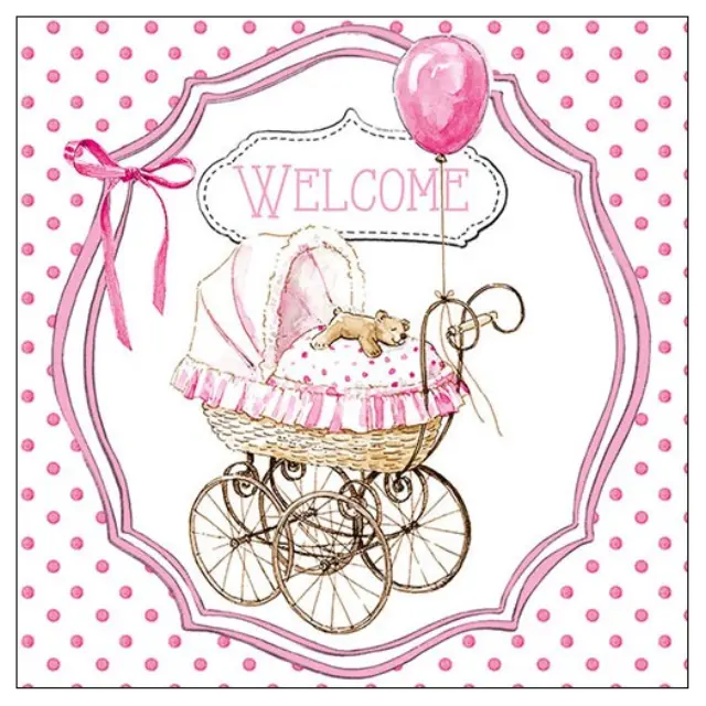Χαρτοπετσέτα για decoupage, Welcome pink, 1 τεμ.