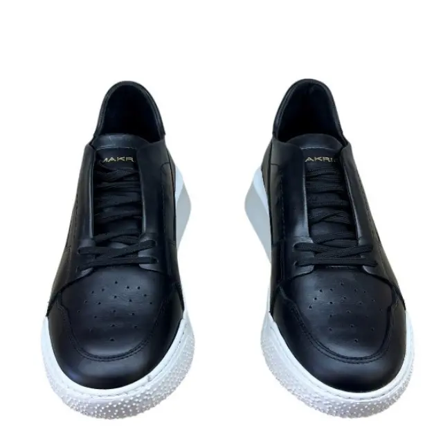 Ανδρικά Δερμάτινα Sneakers Makris X27 Black Μαύρο - 42 2