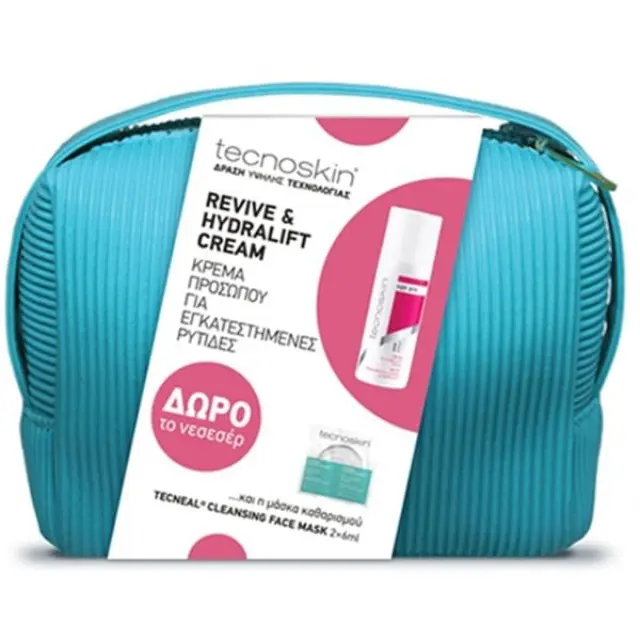 TECNOSKIN Promo Revive & Hydra Llift Κρέμα Προσώπου για Επιδερμίδες 40+, 50ml, Δώρο Tecneal Cleansing Μάσκα Προσώπου, 2x6ml & Δώρο Νεσεσέρ, 1τεμ, 1σετ