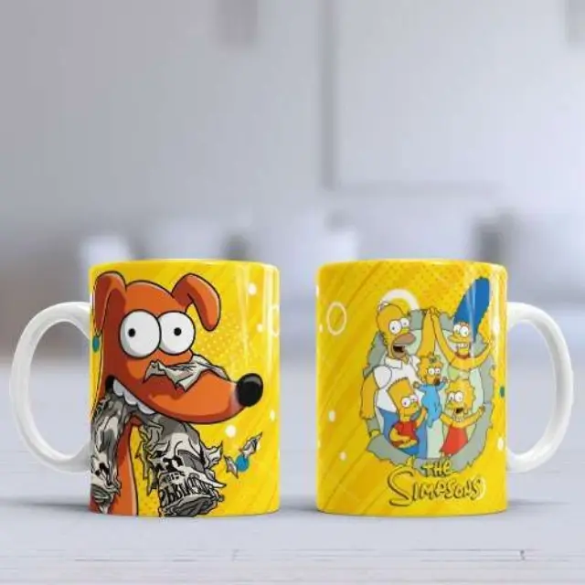 Kούπα κεραμική λευκη 330ml Simpsons - Ayudante de Santa Claus η κούπα είναι με συσκευασία δώρου