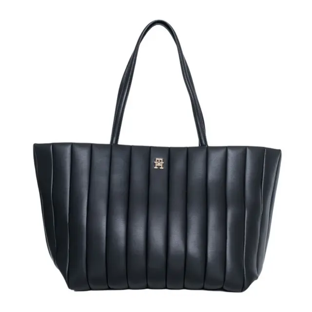Tommy Hilfiger Γυναικεία Μεγάλη Τσάντα Ώμου TH Grace Tote Μαύρη