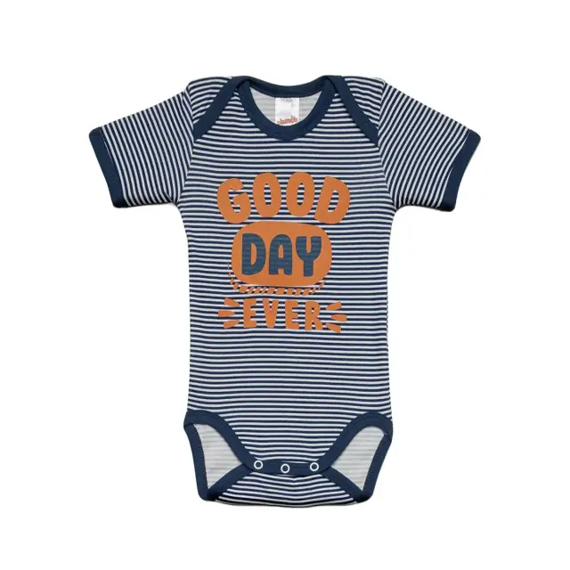 Minerva Βρεφικό Φορμάκι Αγόρι Let's Go - Διπλό Πακέτο, Χρώμα Λευκό-Ριγέ Ραφ 2