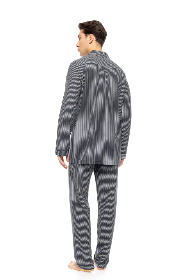 W-M794 - Type - PYJAMA BUTTONED STONE GREY STRIPES 3