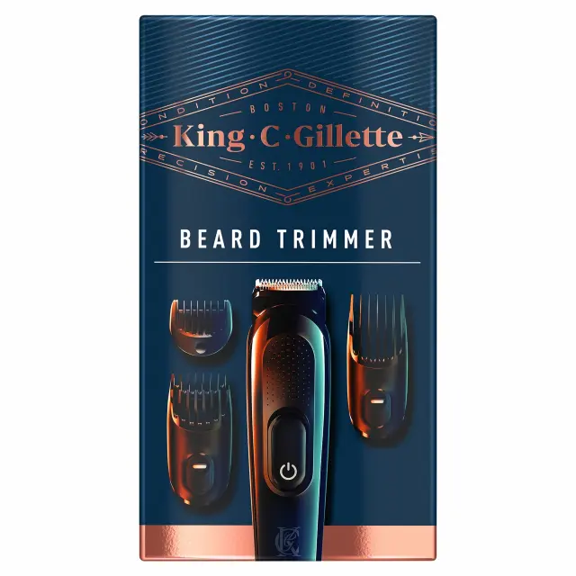 Gillette King C Beard Trimmer Ξυριστική Μηχανή Προσώπου Επαναφορτιζόμενη με 3 χτενάκια