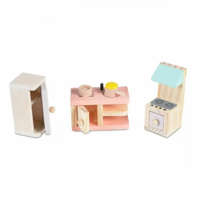Moni Toys Ξύλινα Έπιπλα Κουζίνας Για Κουκλόσπιτο 4013