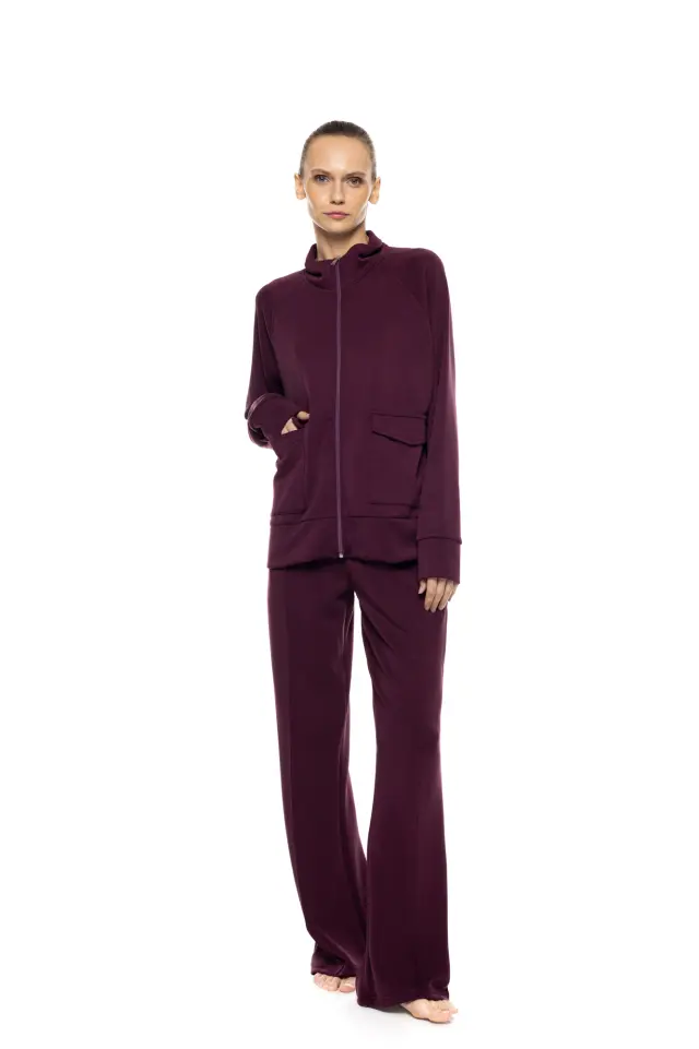 Pink Label Loungewear Zipper Soft Stretch σετ γυναικεία φόρμα σπιτιού W2031-1