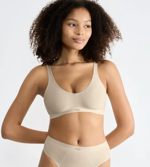 Sloggi Σουτιέν Ever Ease Soft Bra Χωρίς Μπανέλα Μπεζ της Άμμου
