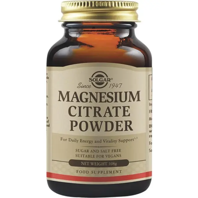Solgar Magnesium Citrate Powder Συμπλήρωμα Διατροφής Κιτρικού Μαγνησίου σε Σκόνη 108gr