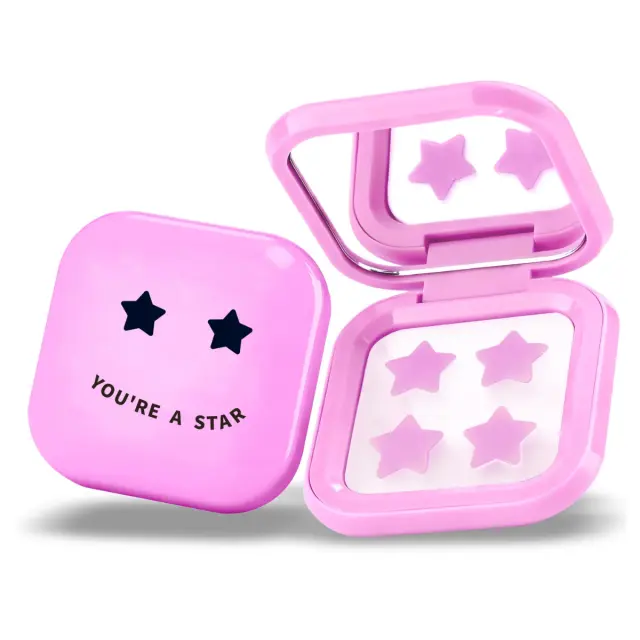 BIOVENE Pink Pimple Anti-Blemish Star Patches & Mirror Case - 32 Patches