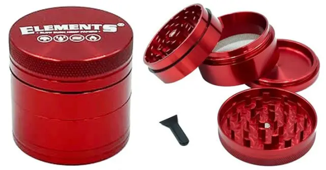 Elements Grinder Τρίφτης Κόκκινο Mini 38mm Aluminium - 4 Parts