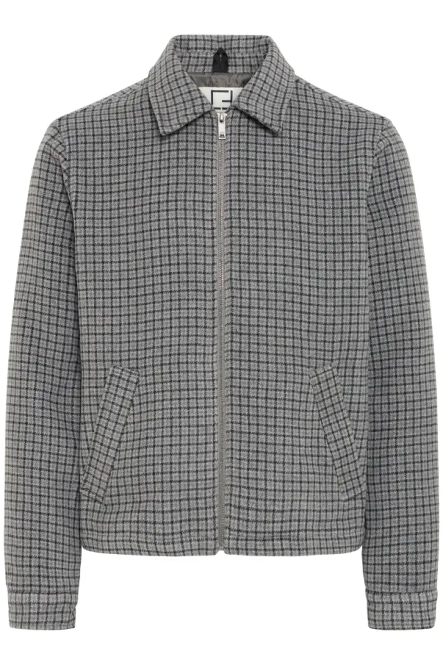 Casual Friday Ανδρικό ZAIDE Καρό Μπουφάν – Charcoal Grey Melange - M