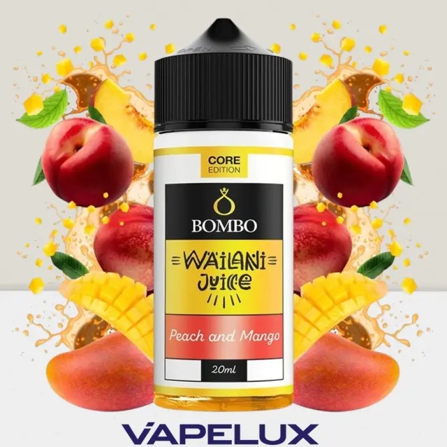 Bombo Wailani Juice Core Edition Flavor Shots Peach and Mango 20ml to 120ml