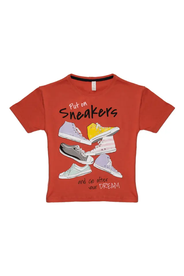 T-Shirt Kid Sneakers Κεραμιδί