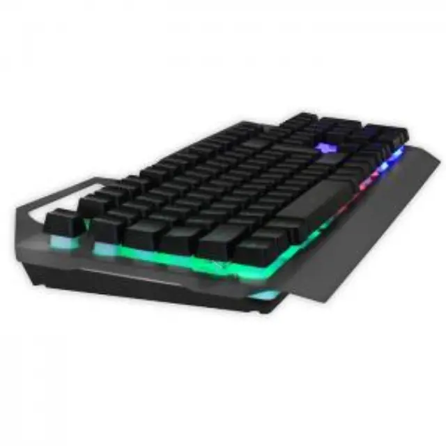 Ενσύρματο gaming πληκτρολόγιο, με RGB LED οπίσθιο φωτισμό, επιφάνεια από gun metal αλουμίνιο και ενσωματωμένη βάση στήριξης για το smartphone. 3