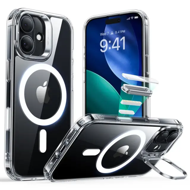 ESR - Classic Hybrid HaloLock Kickstand - iPhone 17 - Clear
