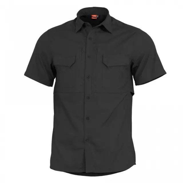 Pentagon Plato Shirt Short-Πουκάμισο Κοντομάνικο για Τακτική - Καθημερινή Χρήση - 01-Black-Μαύρο