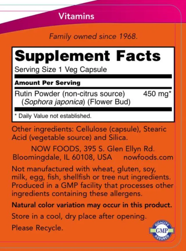 Now Foods Rutin 450 mg 2