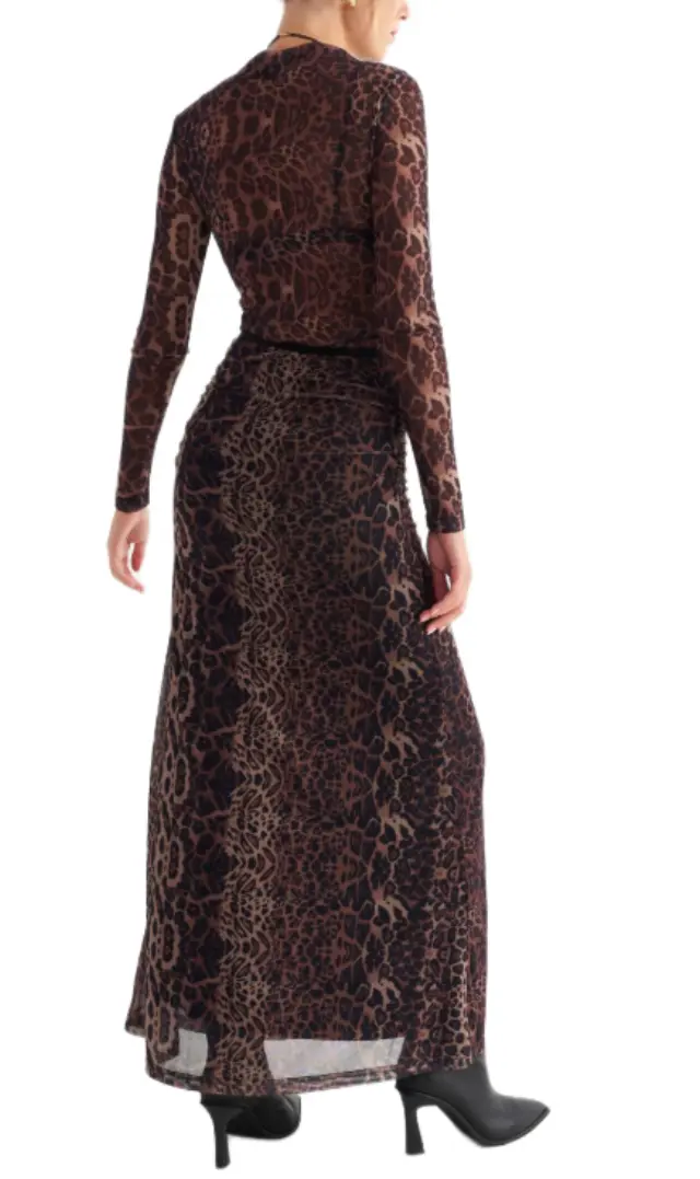 Attrattivo γυναικεία μάξι φούστα animal print 9923542-1 2