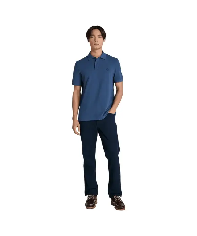 Timberland - Ανδρικό T-shirt Polo Short-Sleeve με Λογότυπο Oyster River TB0A2BRY-EYO Μπλε - S 2