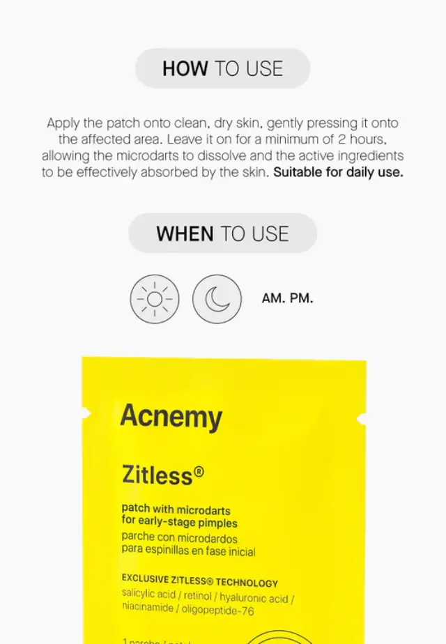 Niche Beauty Lab - Acnemy - Zitless - Επίθεμα με μικροβελόνες για σπυράκια πρώιμου σταδίου 5τμχ 3