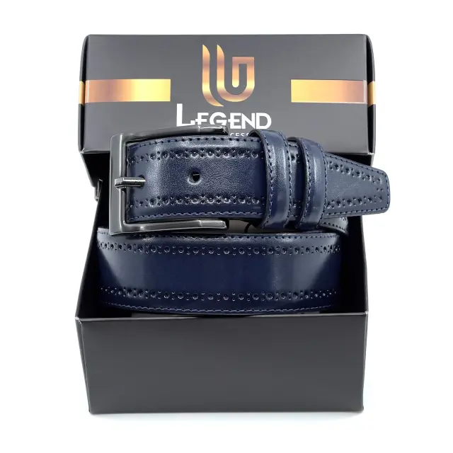 Μπλε Ζώνη P.U. Leather 3,5 cm - 110cm 2