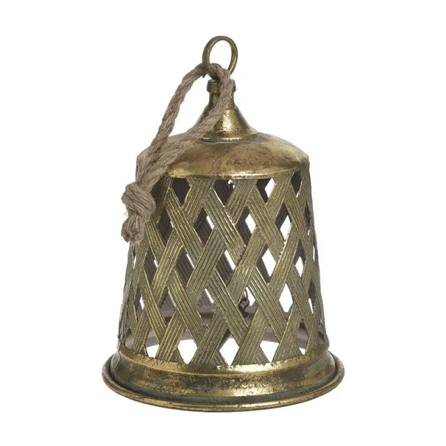 Καμπάνα Κρεμαστή Αντικέ Χρυσό Μέταλλο Φ24x34cm 2-70-669-0041