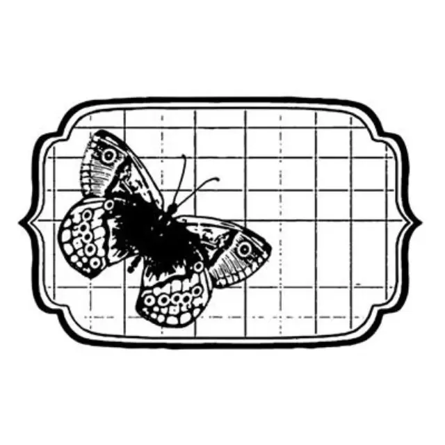 Σφραγίδα Stamperia Εύκαμπτη HD - 7x11cm - Label with Butterfly