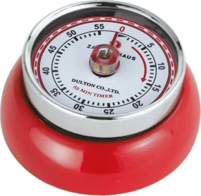 Zassenhaus Χρονόμετρο Κουζίνας Μεταλλικό Retro Collection Speed 7,2x3,5cm 55min Κόκκινο